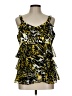 Cache 100% Polyester Yellow Black Sleeveless Blouse Size L - photo 1