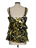 Cache 100% Polyester Yellow Black Sleeveless Blouse Size L - photo 2