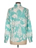 Unbranded Floral Teal Long Sleeve Blouse Size M - photo 2