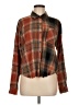 Mystree Plaid Brown Long Sleeve Blouse Size M - photo 1