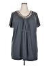 Fashion Bug Gray Short Sleeve Blouse Size 2X - photo 1