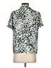T Tahari 100% Polyester Animal Print Teal Short Sleeve Blouse Size S - photo 2