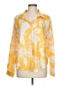Unbranded 100% Polyester Floral Yellow Long Sleeve Blouse Size L - photo 1