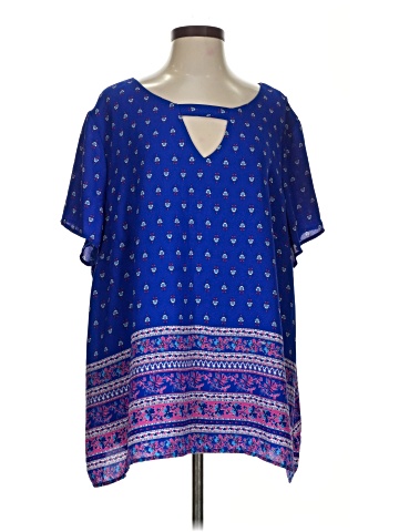 Skies Are Blue Short Sleeve Blouse (view 1)