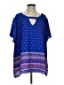 Skies Are Blue 100% Polyester Blue Short Sleeve Blouse Size 3 - photo 1