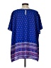 Skies Are Blue 100% Polyester Blue Short Sleeve Blouse Size 3 - photo 2