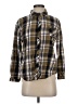 Steve Madden Plaid Brown Long Sleeve Button-Down Shirt Size S (estimated) - photo 1