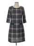 Connected Apparel Plaid Gray Casual Dress Size 10 - photo 1