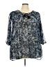 Lane Bryant 100% Polyester Blue 3/4 Sleeve Blouse Size 22 - 24 Plus - photo 1