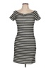 Derek Heart Stripes Gray Casual Dress Size L - photo 1
