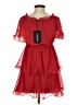 PrettyLittleThing 100% Polyester Red Cocktail Dress Size 0 - photo 2