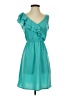 Studio Y 100% Polyester Solid Teal Cocktail Dress Size S - photo 1