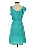 Studio Y 100% Polyester Solid Teal Cocktail Dress Size S - photo 2