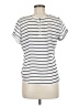 Tovia 100% Polyester Stripes White Short Sleeve Top Size M - photo 2