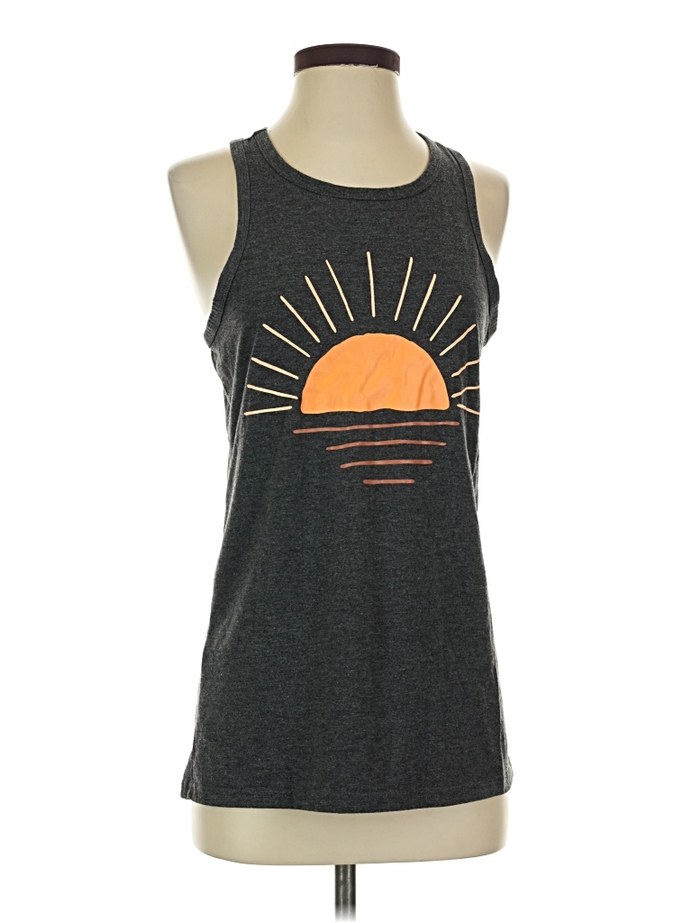 Pre-owned Unbranded Tank Top Gray Halter Neckline Tops