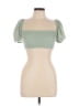 Shein Green Short Sleeve Top Size L - photo 1