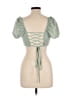 Shein Green Short Sleeve Top Size L - photo 2