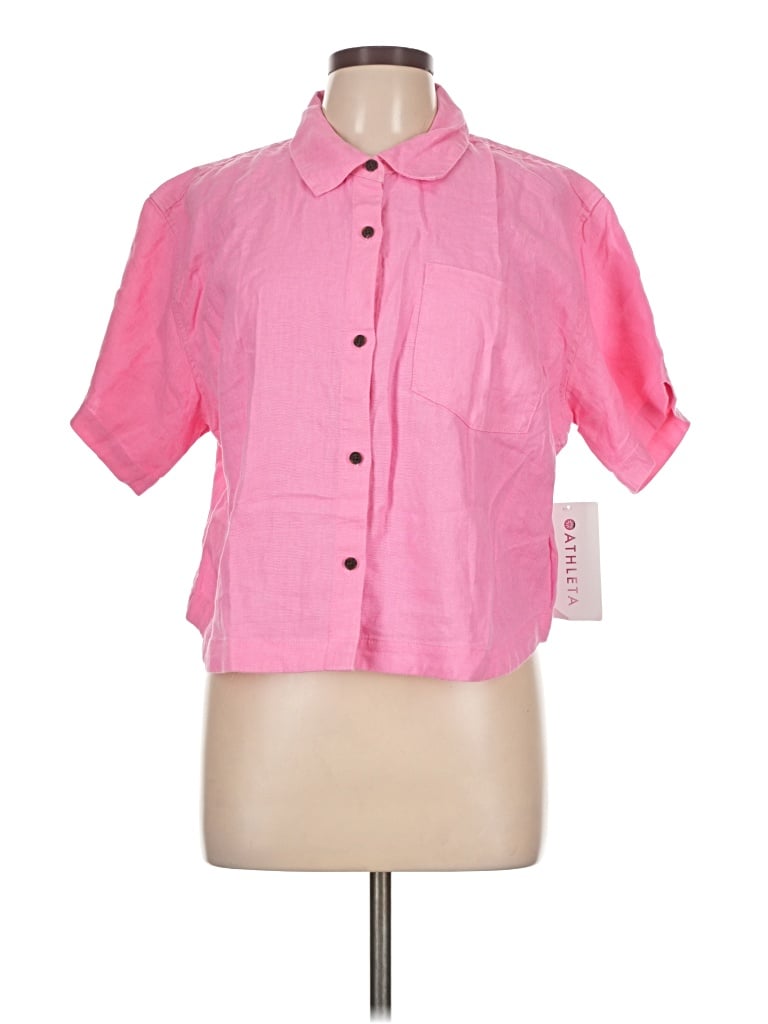 Athleta Short Sleeve Blouse In Pink
