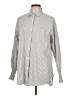 Unbranded Stripes Silver Long Sleeve Blouse Size L - photo 1