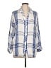 Holding Horses 100% Rayon Plaid Ivory 3/4 Sleeve Button-Down Shirt Size L - photo 1