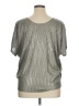 Kim & Cami Metallic Silver Short Sleeve Top Size XL - photo 2