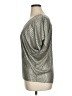 Kim & Cami Metallic Silver Short Sleeve Top Size XL - photo 5