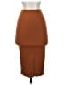 Paperoc Solid Brown Casual Skirt Size S - photo 1