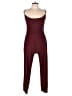Speechless 100% Polyester Solid Burgundy Jumpsuit Size L - photo 1