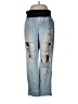 Shein 100% Cotton Graphic Blue Jeans Size 6 - photo 1
