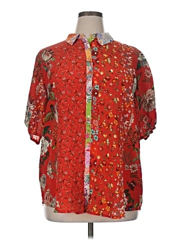 Johnny Was Short Sleeve Silk Top (view 1)