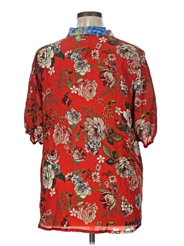 Johnny Was Short Sleeve Silk Top (view 2)