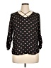 Sweet Rain Hearts Black 3/4 Sleeve Blouse Size XL - photo 1
