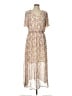 Hayden 100% Polyester Floral Tan Casual Dress Size L - photo 1