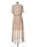Hayden 100% Polyester Floral Tan Casual Dress Size L - photo 2