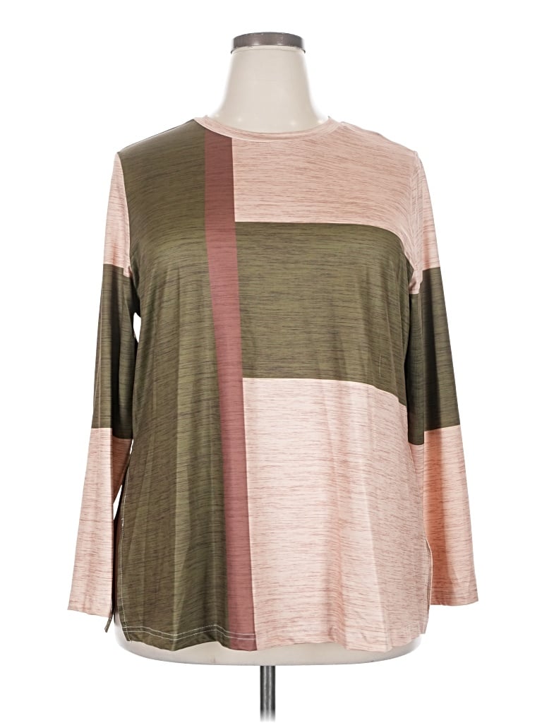 Pre-owned Shein Curve 3/4 Sleeve T-shirt In Brown
