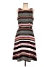 Elle Stripes Gray Black Casual Dress Size M - photo 1
