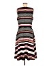 Elle Stripes Gray Black Casual Dress Size M - photo 2