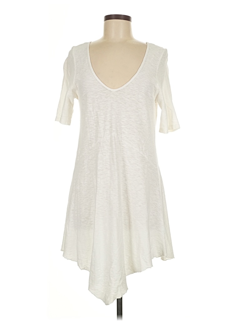 Pre-owned Cut Loose Casual Dress In White