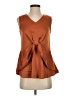 Du Jour 100% Polyester Brown Sleeveless Blouse Size XXS - photo 1