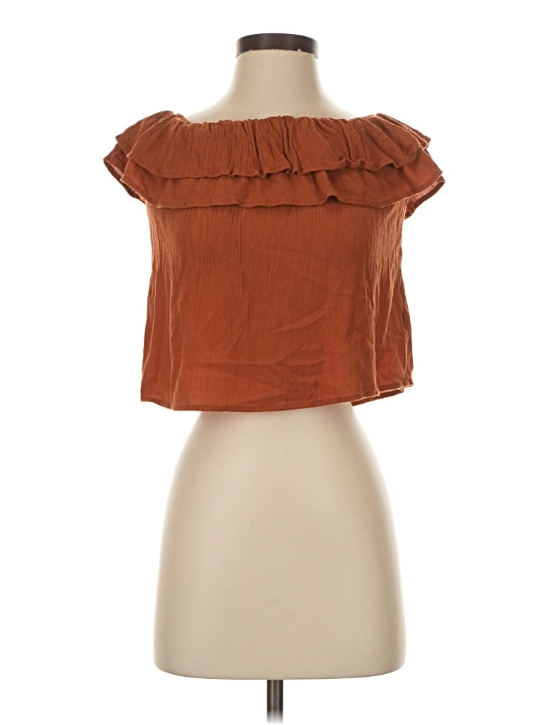 Pre-owned One Clothing Sleeveless Blouse In Brown