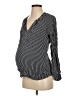 Gap - Maternity 100% Viscose Stripes Black Long Sleeve Blouse Size XS - photo 1