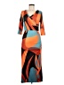 Unbranded Graphic Orange Casual Dress Size M - photo 1