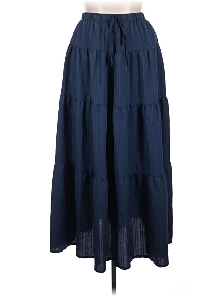 Pre-owned Shein Curve Casual Skirt In Blue