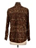 Nine West 100% Polyester Animal Print Brown Long Sleeve Blouse Size L (petite) - photo 2