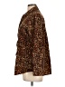 Nine West 100% Polyester Animal Print Brown Long Sleeve Blouse Size L (petite) - photo 5