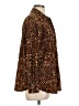 Nine West 100% Polyester Animal Print Brown Long Sleeve Blouse Size L (petite) - photo 4