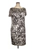 St. John Graphic Silver Cocktail Dress Size 14 - photo 1