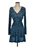 MNG 100% Polyester Animal Print Blue Cocktail Dress Size 2 - photo 1