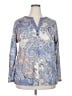 NORACORA Paisley Blue Long Sleeve Henley Size XXL - photo 1