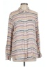 Tommy Hilfiger 100% Rayon Stripes Tan Long Sleeve Blouse Size L - photo 1